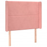 Cabeceira de cama c/ abas veludo 83x16x118/128 cm rosa 2