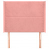 Cabecero con orejas de terciopelo rosa 83x16x118/128 cm 3