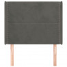Cabeceira cama c/ abas veludo 93x16x118/128 cm cinzento-escuro 3