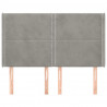 Cabeceira cama c/ abas veludo 147x16x118/128 cm cinzento-claro 3