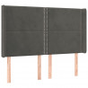Cabeceira cama c/ abas veludo 147x16x118/128 cm cinzento-escuro 2