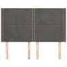 Cabeceira cama c/ abas veludo 147x16x118/128 cm cinzento-escuro 3