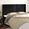 Cabeceira de cama c/ abas veludo 183x16x118/128 cm preto 1