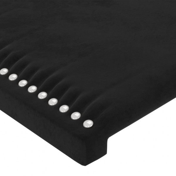Cabeceira de cama c/ abas veludo 183x16x118/128 cm preto M 5