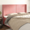 Cabeceira cama c/ abas veludo 203x16x118/128 cm rosa 1