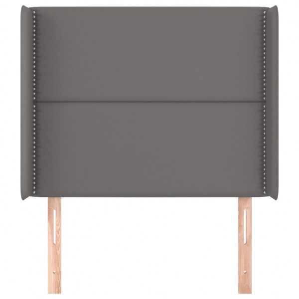 Cabecero con orejas cuero sintético gris 93x16x118/128cm M 3