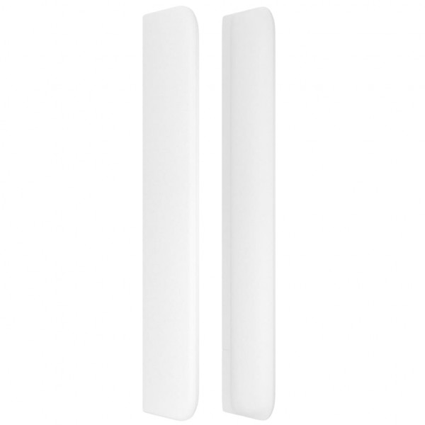 Cabecero con orejas de cuero sintético blanco 103x16x118/128 cm M 4