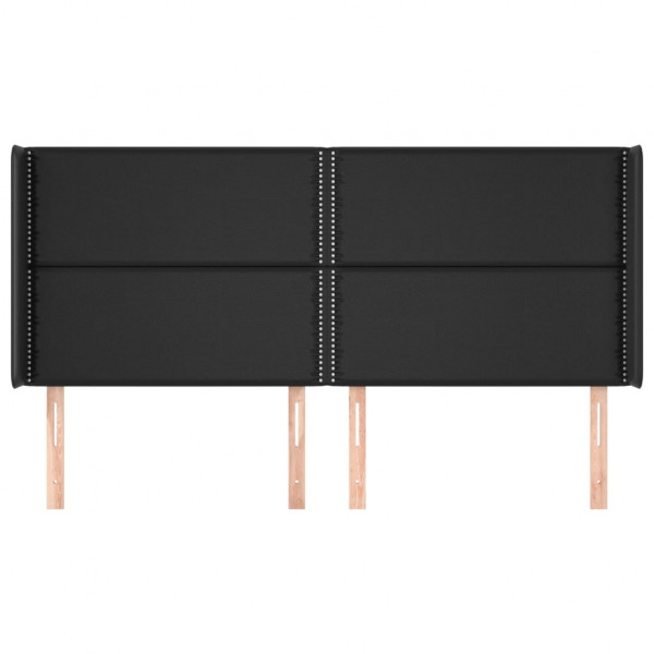 Cabeceira de cama c/ abas couro artif. 183x16x118/128 cm preto M 3