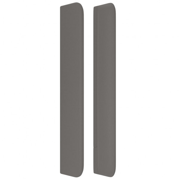 Cabecero con orejas cuero sintético gris 183x16x118/128 cm M 4