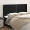 Cabeceira de cama c/ abas couro artif. 203x16x118/128 cm preto 1