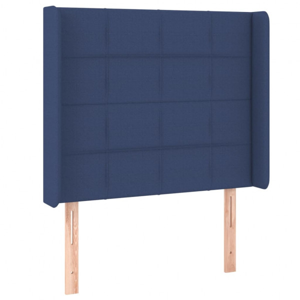 Cabeceira de cama c/ abas tecido 83x16x118/128 cm azul M 2