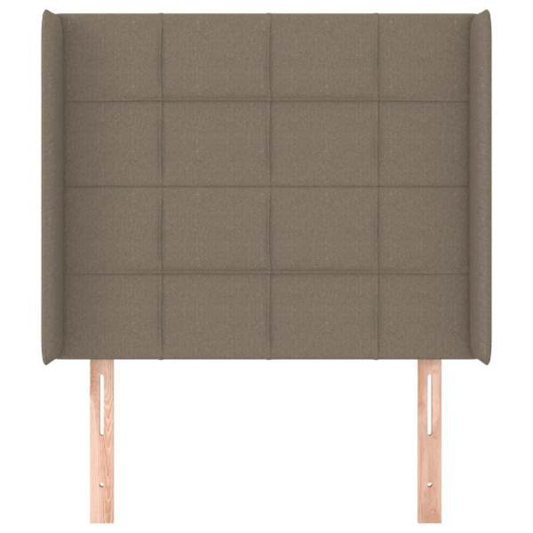 Cabecero con orejas de tela gris taupe 103x16x118/128 cm M 3