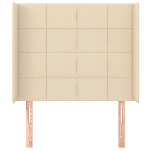 Cabeceira de cama c/ abas tecido 103x16x118/128 cm creme M 3