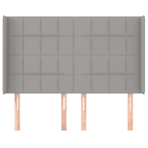 Cabecero con orejas de tela gris claro 147x16x118/128 cm M 3