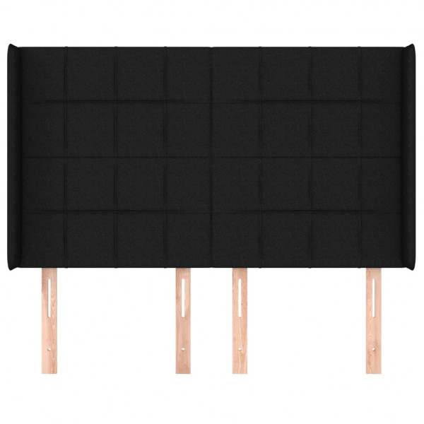 Cabecero con orejas de tela negro 147x16x118/128 cm M 3