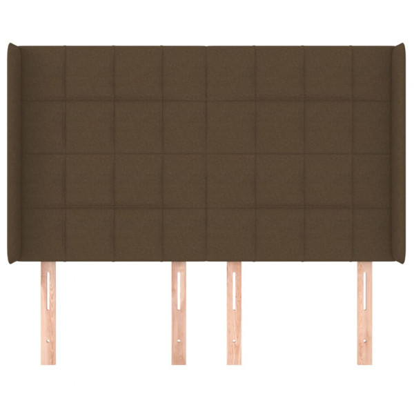 Cabeceira cama c/ abas tecido 147x16x118/128 cm castanho-escuro M 3