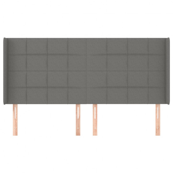 Cabeceira cama c/ abas tecido 163x16x118/128 cm cinzento-escuro M 3