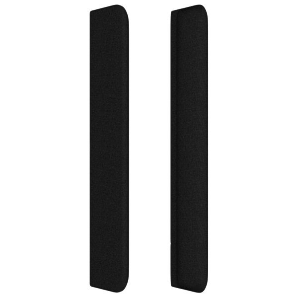 Cabecero con orejas de tela negro 203x16x118/128 cm M 4