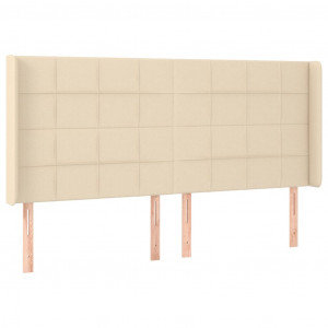 Cabeceira de cama c/ abas tecido 203x16x118/128 cm creme H