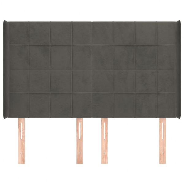 Cabeceira cama c/ abas veludo 147x16x118/128 cm cinzento-escuro M 3