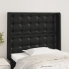 Cabeceira de cama c/ abas couro artif. 83x16x118/128 cm preto 1