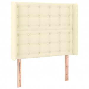 Cabecero con orejas cuero sintético crema 83x16x118/128cm H