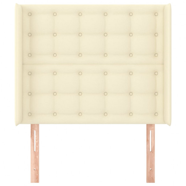 Cabeceira cama c/ abas couro artificial 83x16x118/128 cm creme M 3