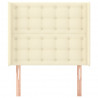 Cabeceira cama c/ abas couro artificial 103x16x118/128 cm creme 3