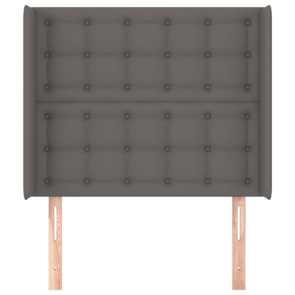 Cabeceira cama c/ abas couro artif. 103x16x118/128 cm cinzento M 3