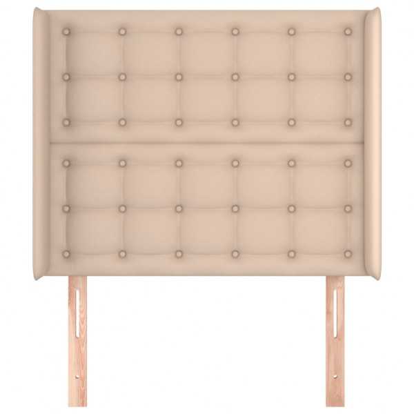 Cabeceira cama c/ abas couro artif. 103x16x118/128cm cappuccino M 3