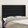 Cabeceira de cama c/ abas couro artif. 147x16x118/128 cm preto 1