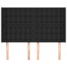 Cabecero con orejas de cuero sintético negro 147x16x118/128 cm 3