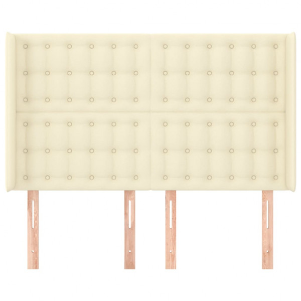 Cabeceira com orelhas couro sintético creme 147x16x118/128cm M 3