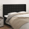 Cabeceira de cama c/ abas couro artif. 203x16x118/128 cm preto 1
