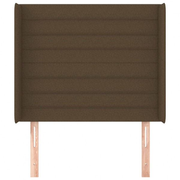 Cabecero con orejas de tela marrón oscuro 83x16x118/128 cm M 3