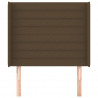 Cabeceira cama c/ abas tecido 83x16x118/128 cm castanho-escuro 3