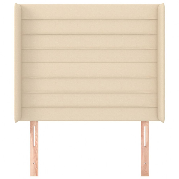 Cabeceira de cama c/ abas tecido 83x16x118/128 cm creme M 3