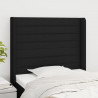 Cabeceira de cama c/ abas tecido 103x16x118/128 cm preto 1