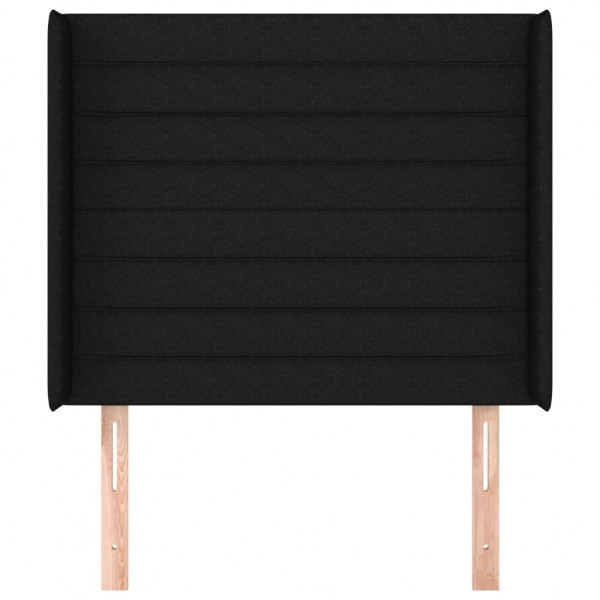 Cabeceira de cama c/ abas tecido 103x16x118/128 cm preto M 3