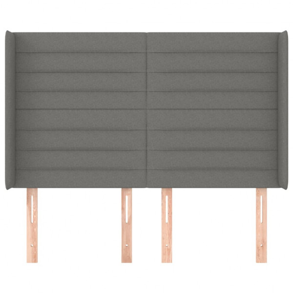 Cabeceira cama c/ abas tecido 147x16x118/128 cm cinzento-escuro M 3