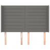 Cabeceira cama c/ abas tecido 147x16x118/128 cm cinzento-escuro 3