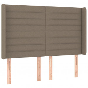 Cabeceira cama abas tecido 147x16x118/128 cm cinza-acastanhado H