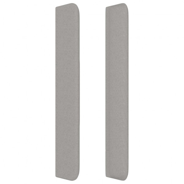 Cabeceira cama c/ abas tecido 203x16x118/128 cm cinzento-claro M 4