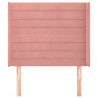 Cabeceira de cama c/ abas veludo 83x16x118/128 cm rosa 3