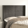 Cabeceira cama c/ abas veludo 147x16x118/128 cm cinzento-escuro 1