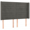 Cabeceira cama c/ abas veludo 147x16x118/128 cm cinzento-escuro 2