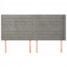Cabeceira cama c/ abas veludo 203x16x118/128 cm cinzento-claro 3