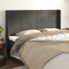 Cabeceira cama c/ abas veludo 203x16x118/128 cm cinzento-escuro 1