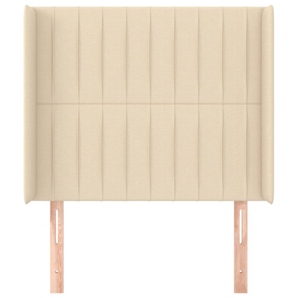 Cabeceira de cama c/ abas tecido 83x16x118/128 cm creme M 3