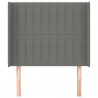 Cabeceira cama c/ abas tecido 103x16x118/128 cm cinzento-escuro 3